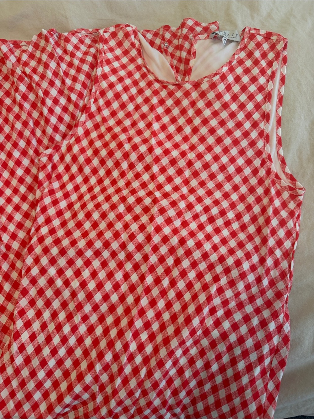Wayf Red & White Gingham Sleeveless Dress